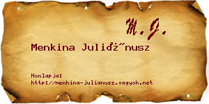 Menkina Juliánusz névjegykártya